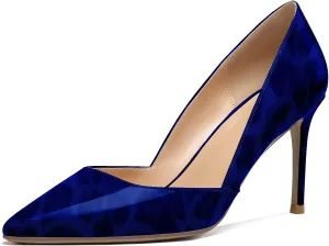 Mettesally Womens Elegant Pointy Toe High Heels Pumps D'Orsay Slip On Stilettos Heeled Party Dress Shoes
