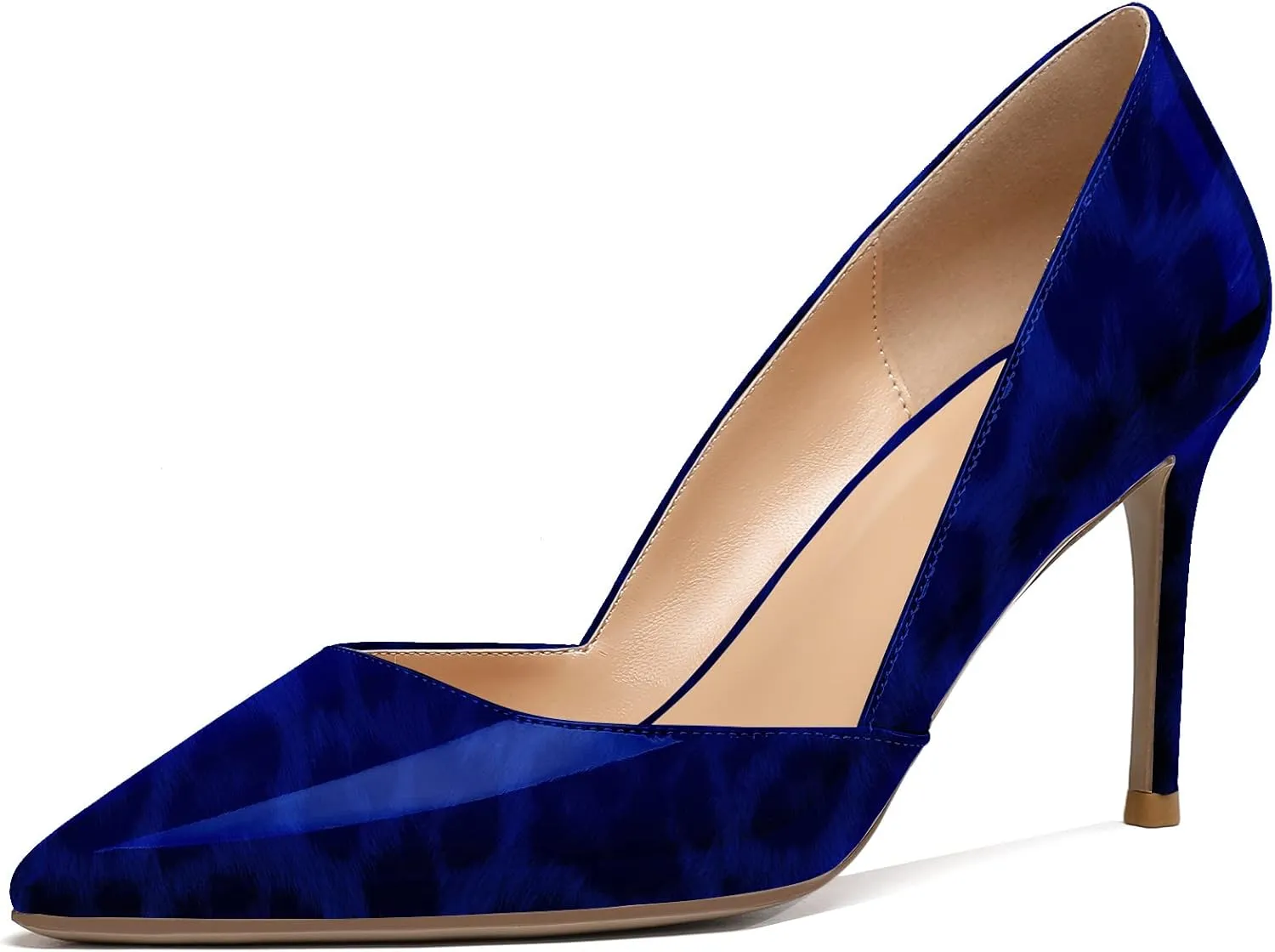 Mettesally Womens Elegant Pointy Toe High Heels Pumps D'Orsay Slip On Stilettos Heeled Party Dress Shoes