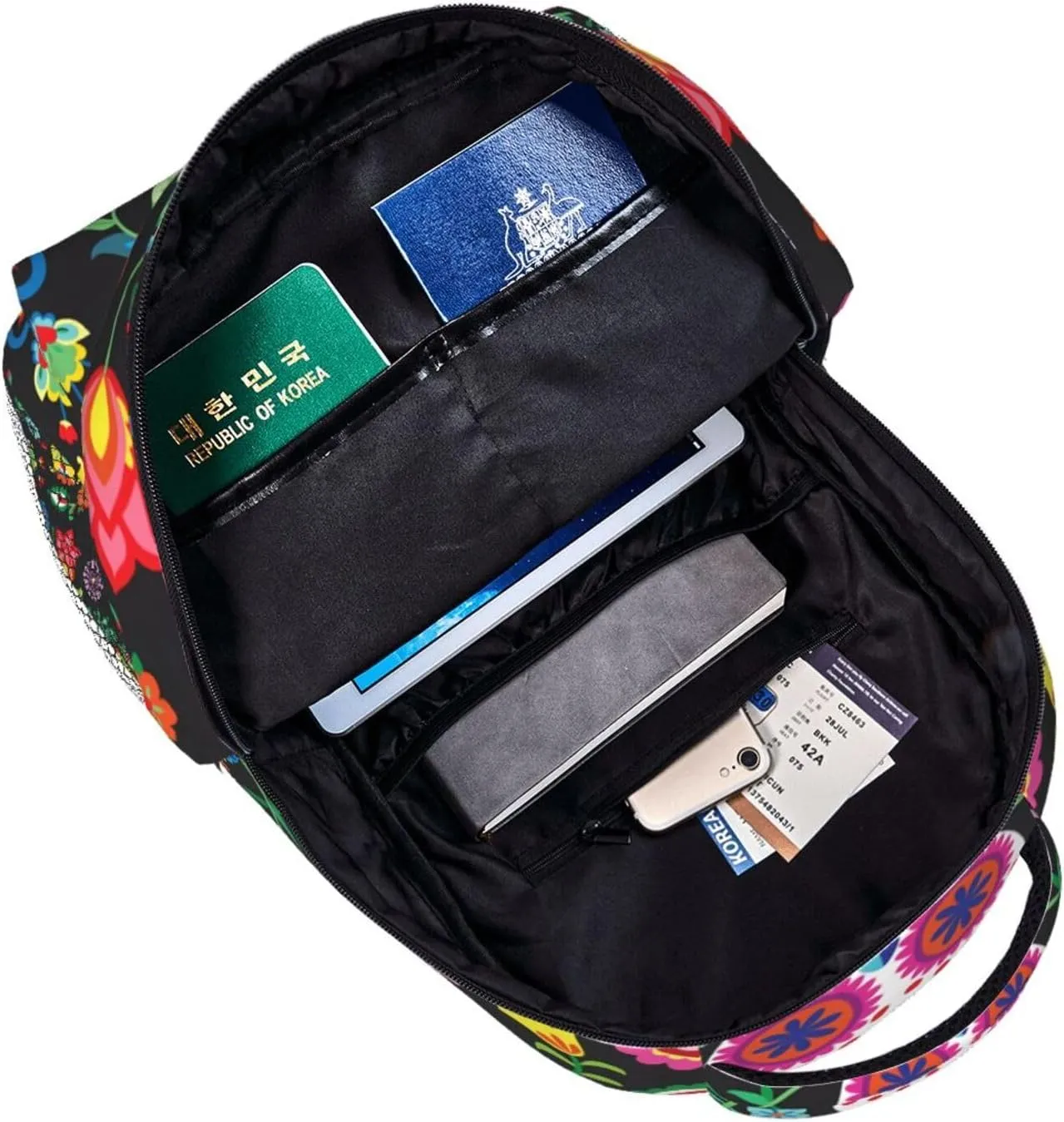 Mexican Skull Skeleton Floral Backpack For School Laptop Bags Bookbag Big Casual Daypack For Student Girls Boys Kids Teens Travel Sports Work