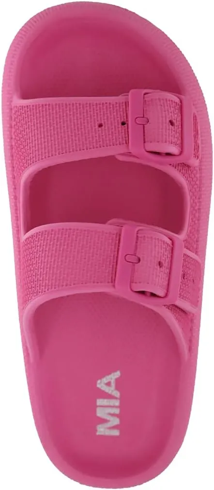 MIA Women's Libbie Dual-Buckle EVA Rubber Cushion Sandal – Waterproof, Non-Slip, Lightweight Comfort
