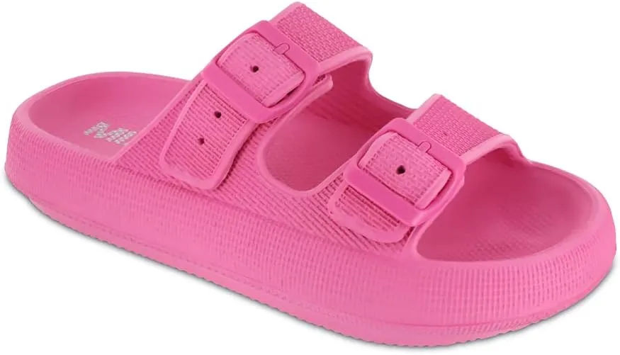 MIA Women's Libbie Dual-Buckle EVA Rubber Cushion Sandal – Waterproof, Non-Slip, Lightweight Comfort