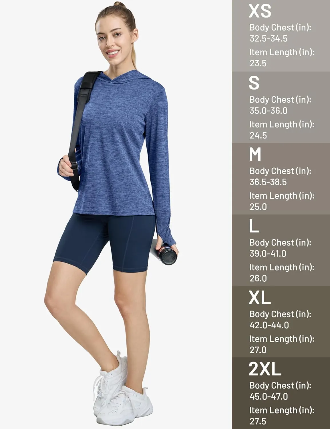 MIER Women's Long Sleeve Workout Shirts Sun Protection Hoodie UPF 50  UV Shirt for Fishing Hiking Running, Lightweight