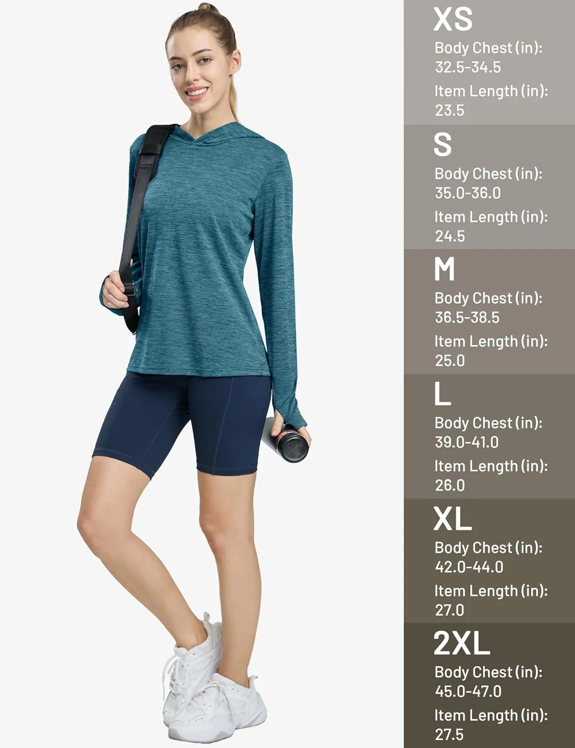 MIER Women's Long Sleeve Workout Shirts Sun Protection Hoodie UPF 50  UV Shirt for Fishing Hiking Running, Lightweight