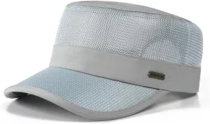 Military Style Baseball Cap, Quick Dry Mesh Sun Hat, Flat Top Cadet Army Cap, Unisex