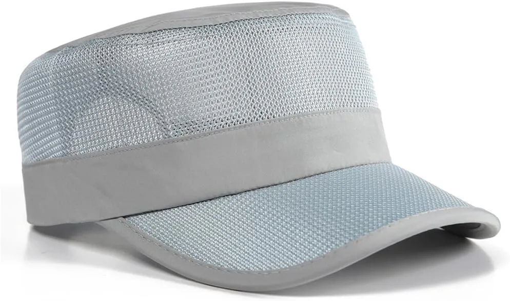 Military Style Baseball Cap, Quick Dry Mesh Sun Hat, Flat Top Cadet Army Cap, Unisex