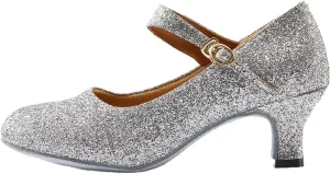 missfiona Women's Glitter Latin Ballroom Dance Shoes Pointed-Toe Y Strap Dancing Heels