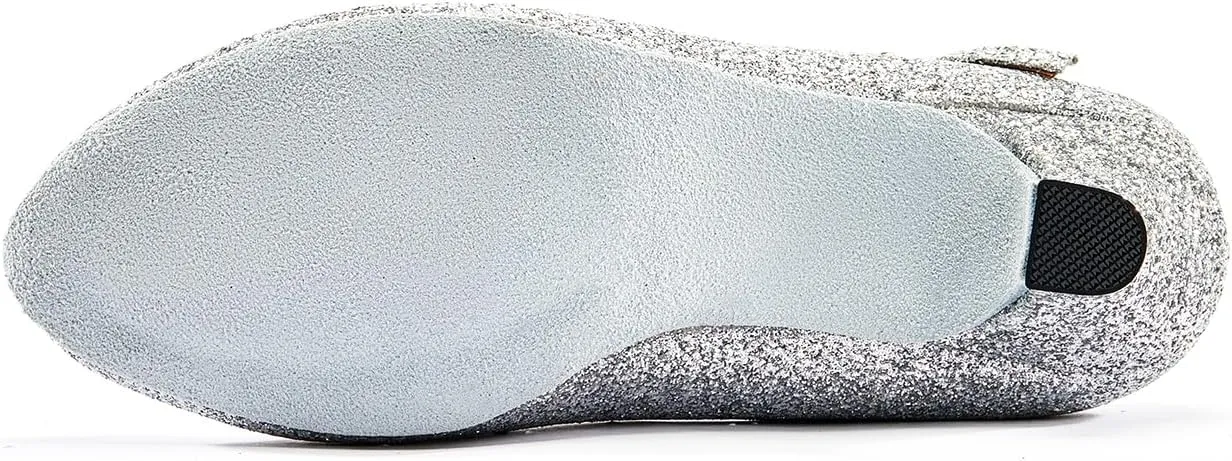 missfiona Women's Glitter Latin Ballroom Dance Shoes Pointed-Toe Y Strap Dancing Heels