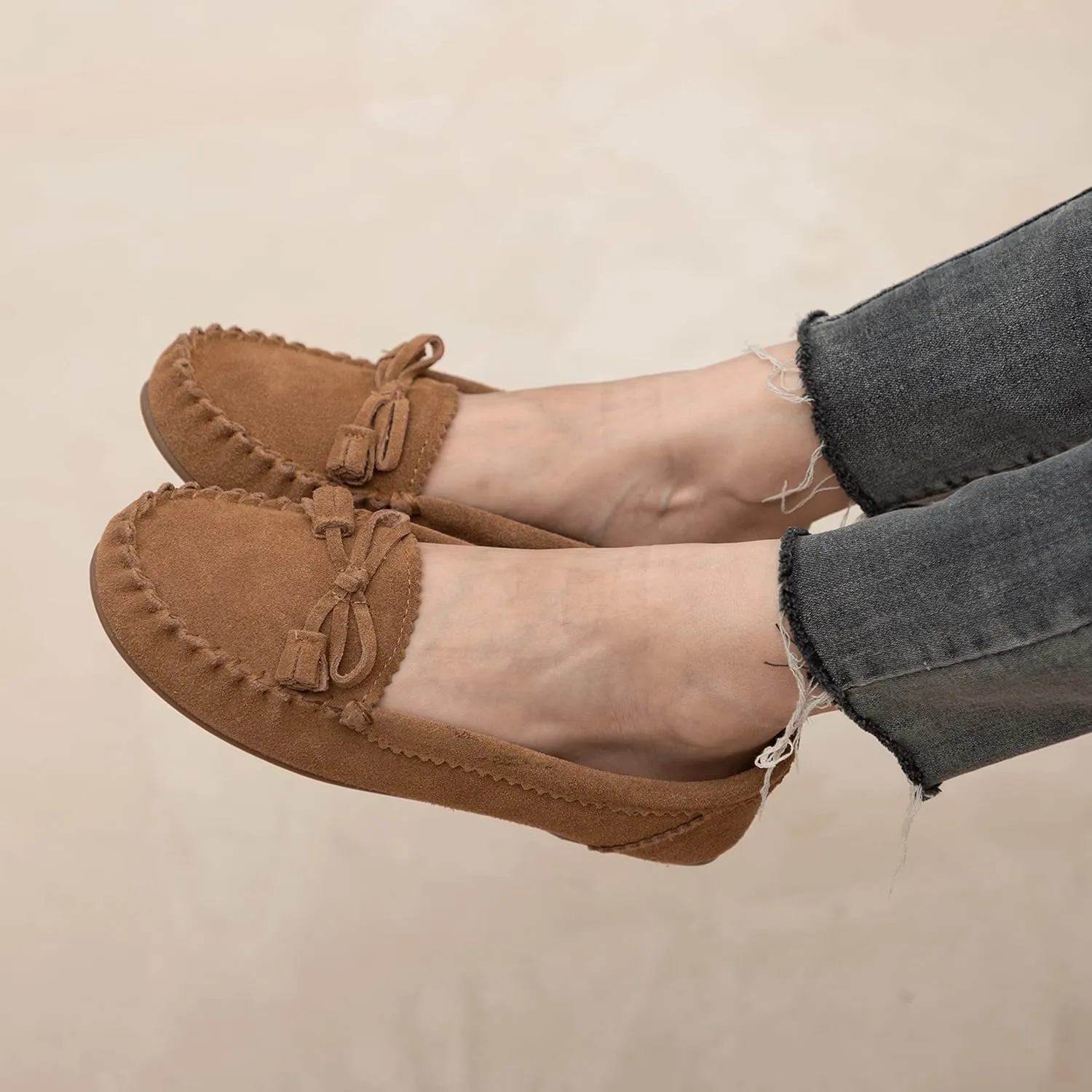 Moccasin Slippers for Women Flat Casual Comfortable Loafer Shoes Womens Moccasin Slippers Spring Driving Moccasins Shoes