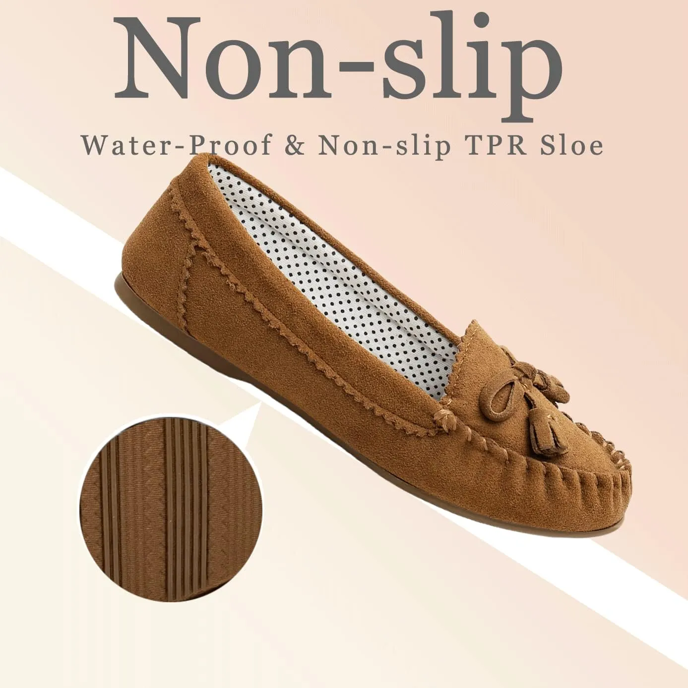 Moccasin Slippers for Women Flat Casual Comfortable Loafer Shoes Womens Moccasin Slippers Spring Driving Moccasins Shoes