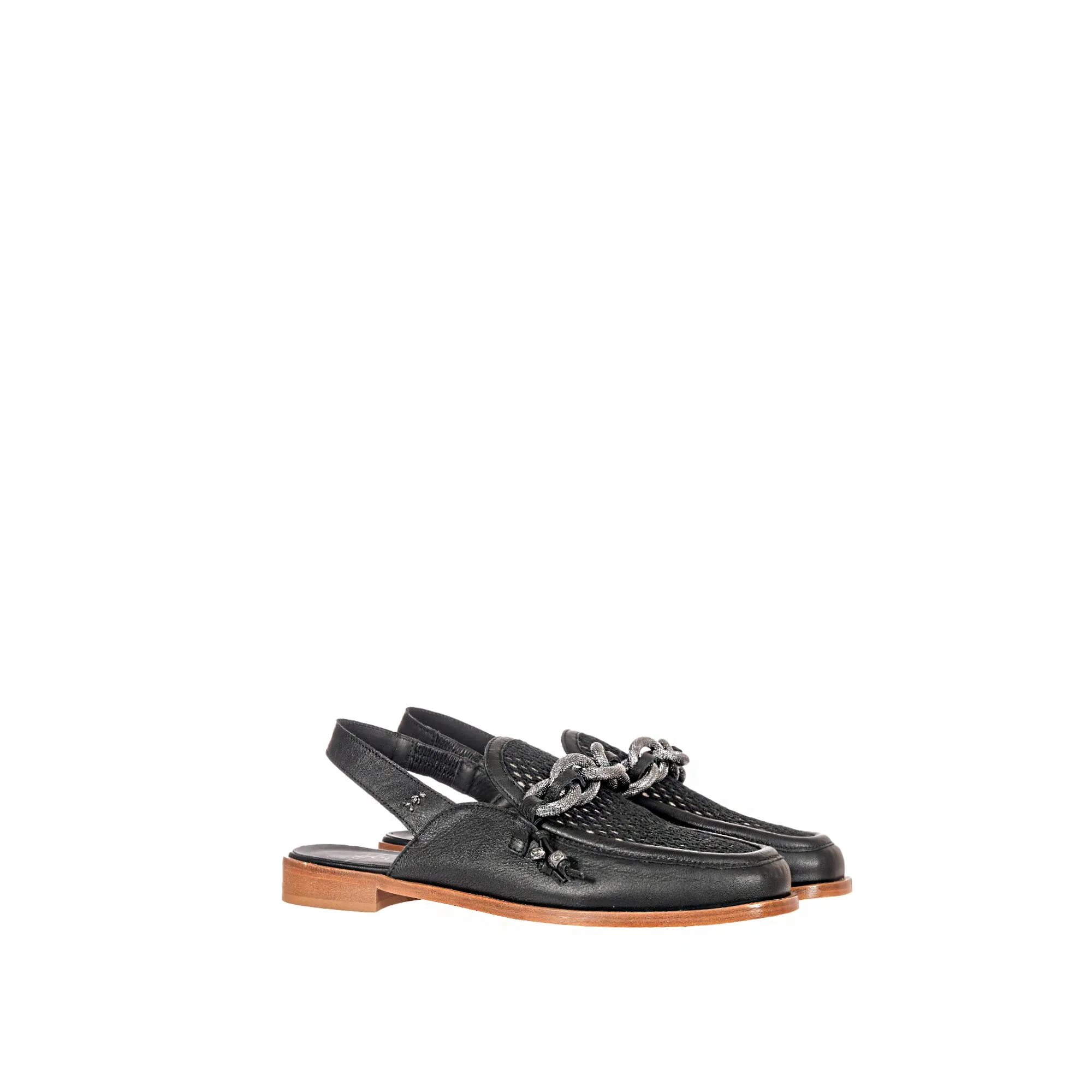 Moccasins Slingback Mesh Black