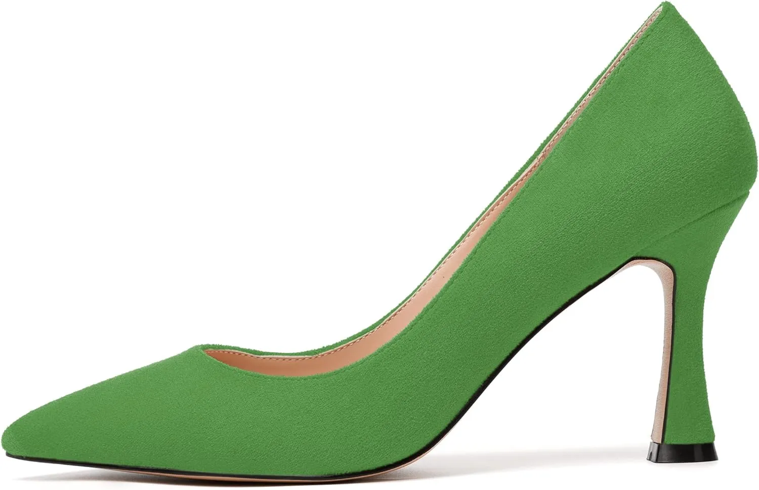 MODENCOCO Womens Fashion Slip On Pointed Toe Sexy Party Suede Stiletto High Heel Pumps Dress Shoes 3.5 Inch