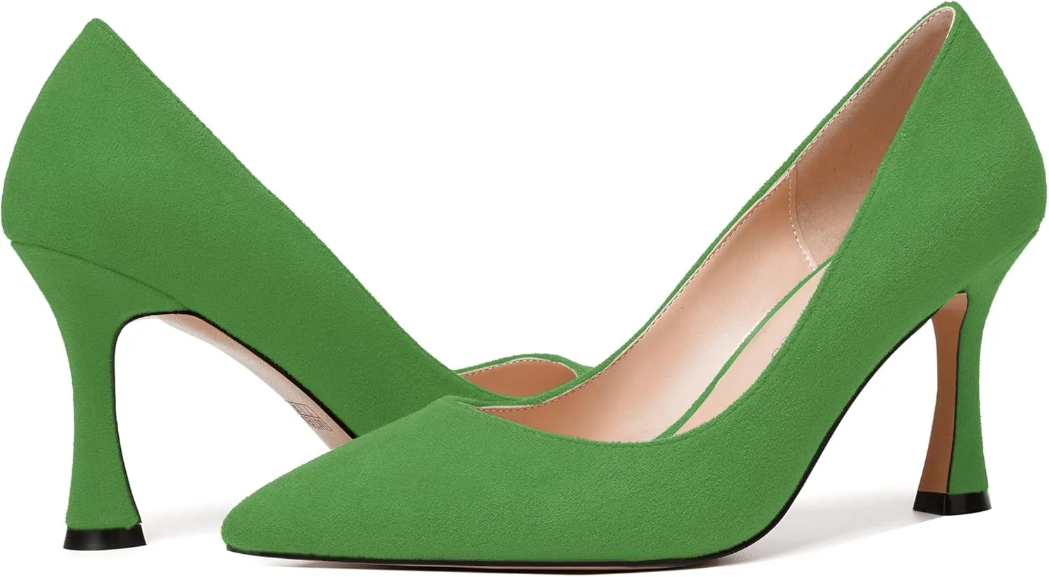 MODENCOCO Womens Fashion Slip On Pointed Toe Sexy Party Suede Stiletto High Heel Pumps Dress Shoes 3.5 Inch