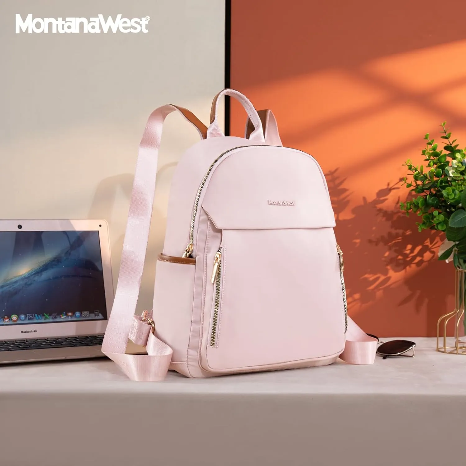 Montana West Medium Backpack for Women Lightweight Backpack Purse Casual Daypack for 13-Inche Laptop