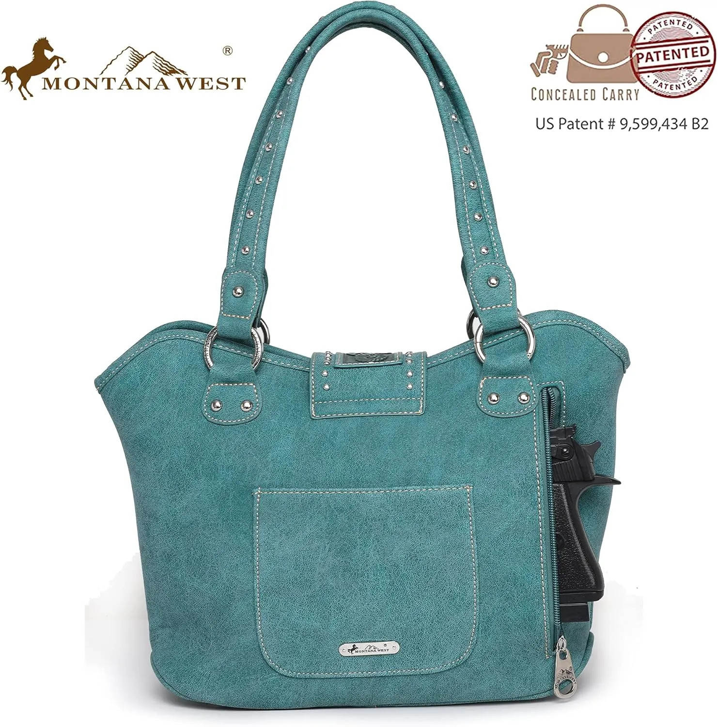 Montana West Western Tote Bags for Women Tooled Shoulder Ladies Top Handle Handbag
