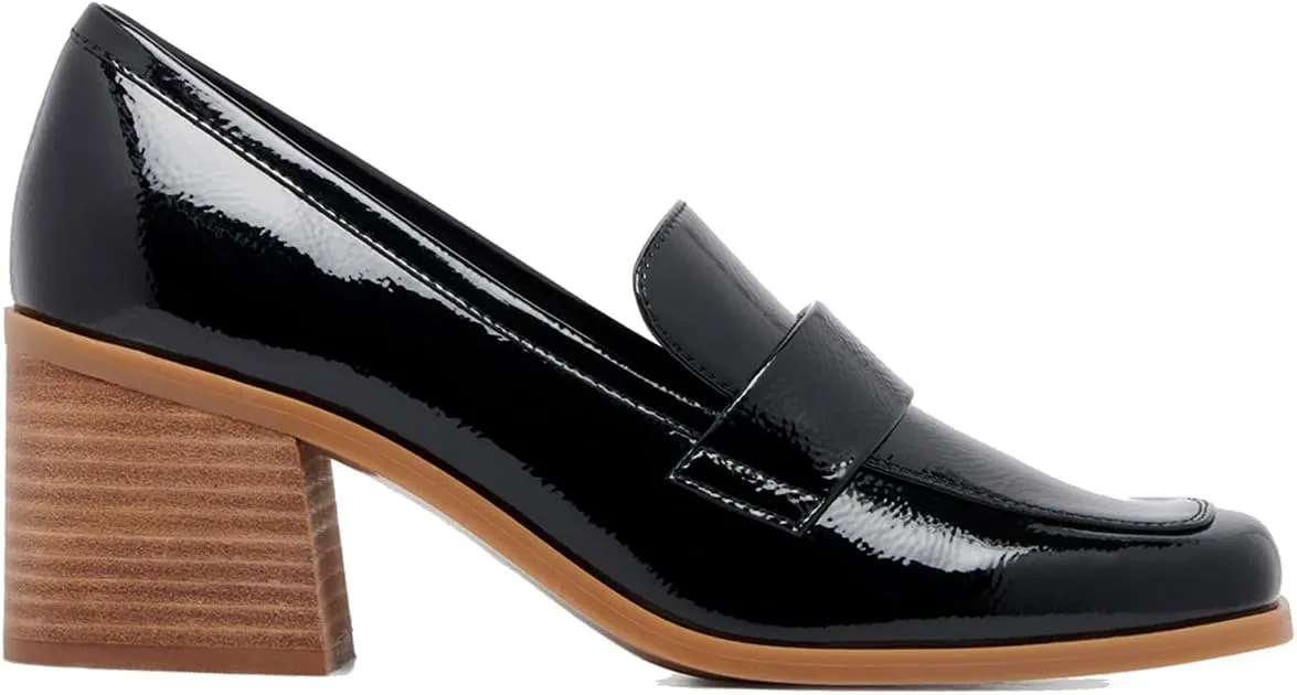 MOOMMO Women Classic Chunky Block High Heel Loafers Pumps Round Closed Toe Slip On Oxford Shoes Suede Square Toe Penny Loafer 2" Stacked Heels Dress Loafers Office Ladies Business Elegant 4-11 M US