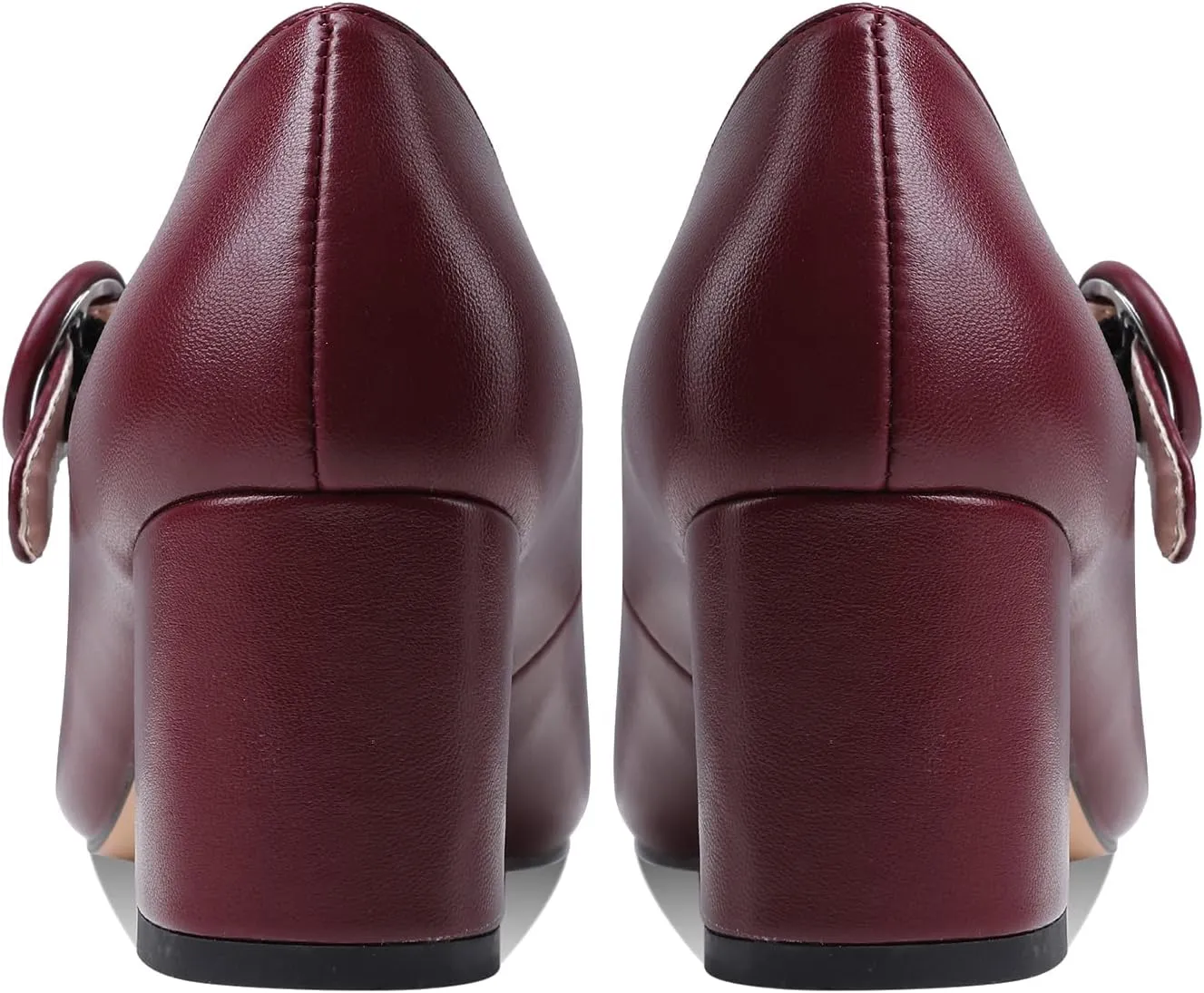 MOOMMO Women Classic Mary Jane Heels Pumps Shoes Ankle Strap Closed Round Toe Dress Sandals Chunky Block Heels Comfort Wedding Party Evening Pump Mid Heel Basic Office Work Shoes Elegant 4-11 M US