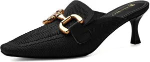 Mousse FIT Women's Elegant Square Toe Heeled Mules