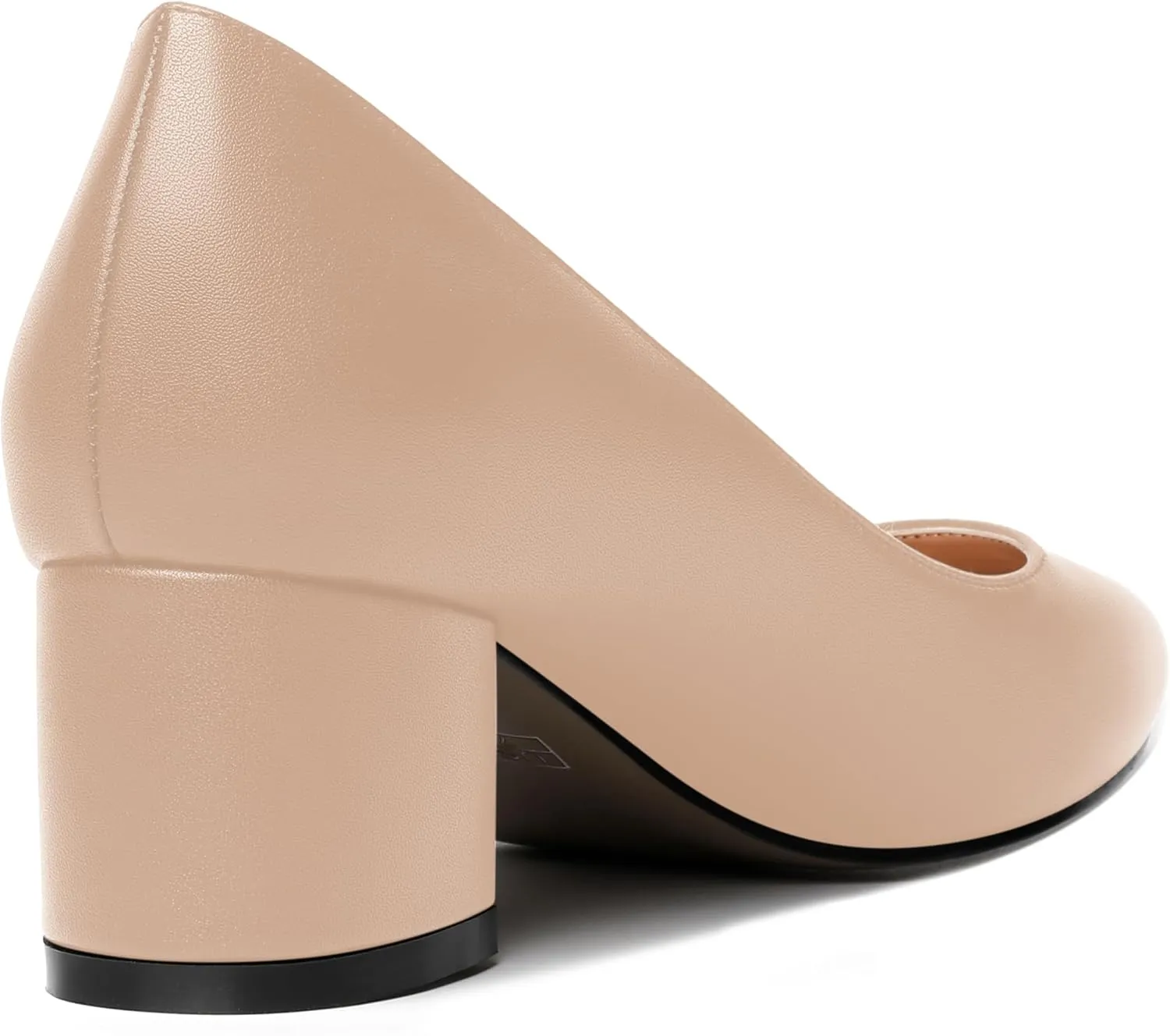 MOVINSTEPS Womens Round Toe Party Dress Slip On Chunky Low Heel Pumps Shoes 2 Inch
