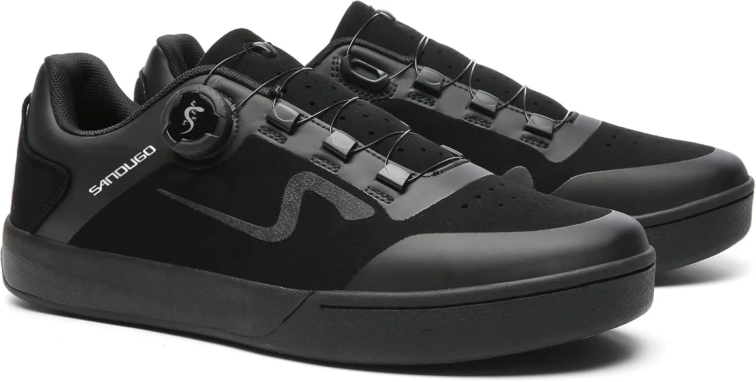 MTB Mountain Bike Cycling Shoes for Men,2 Bolts Suitable All SPD Pedals(XC/AM), Compatible with Peloton Lightweight and Comfortable,Black