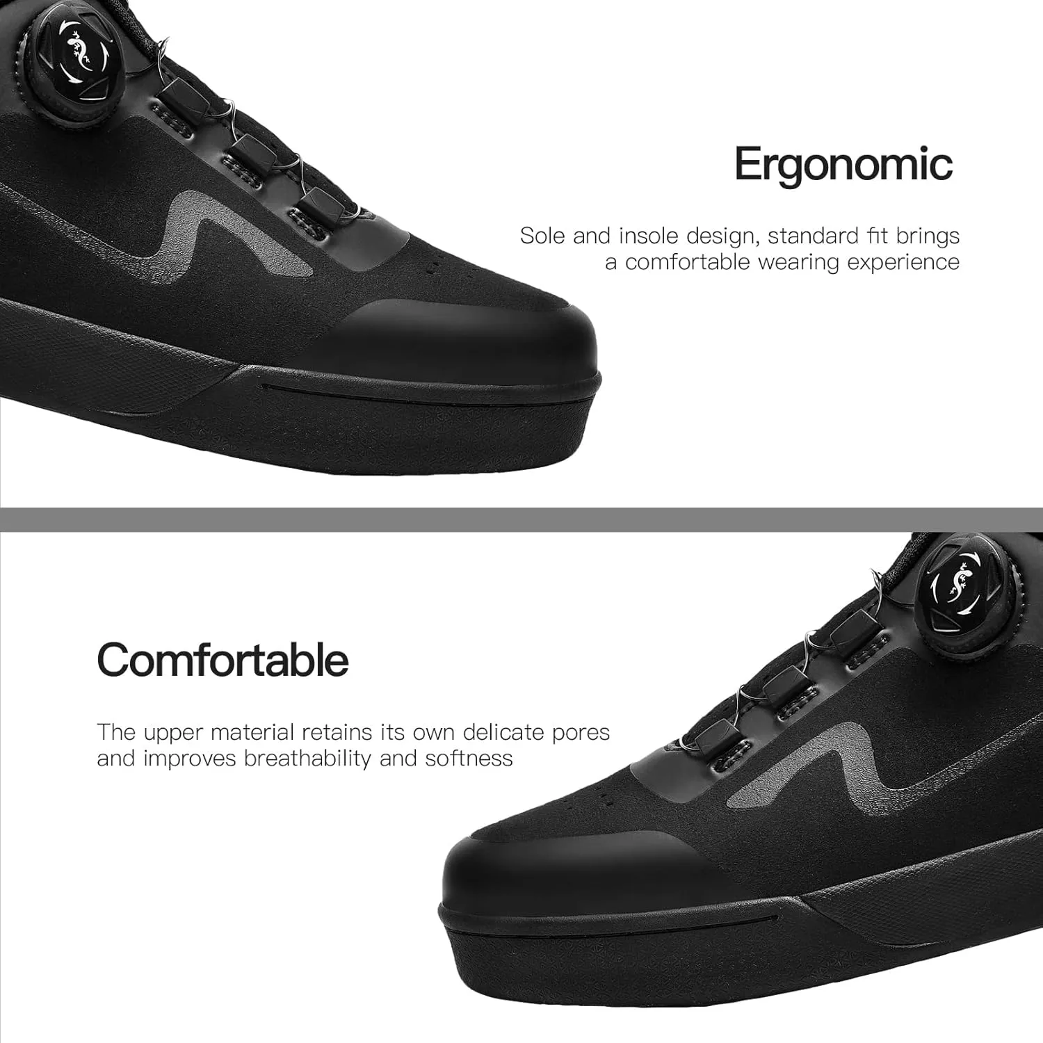 MTB Mountain Bike Cycling Shoes for Men,2 Bolts Suitable All SPD Pedals(XC/AM), Compatible with Peloton Lightweight and Comfortable,Black
