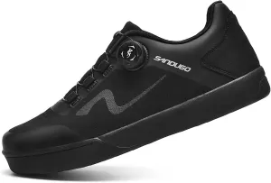 MTB Mountain Bike Cycling Shoes for Men,2 Bolts Suitable All SPD Pedals(XC/AM), Compatible with Peloton Lightweight and Comfortable,Black