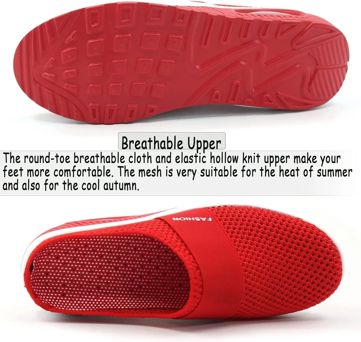 Mules for Women Breathable Mesh Walking Mules Sneakers Arch Support Slippers Outdoor Casual Non Slip Orthopedic Sneakers Slip-On Open Back Mule Platform Wedge Closed Toe Shoes