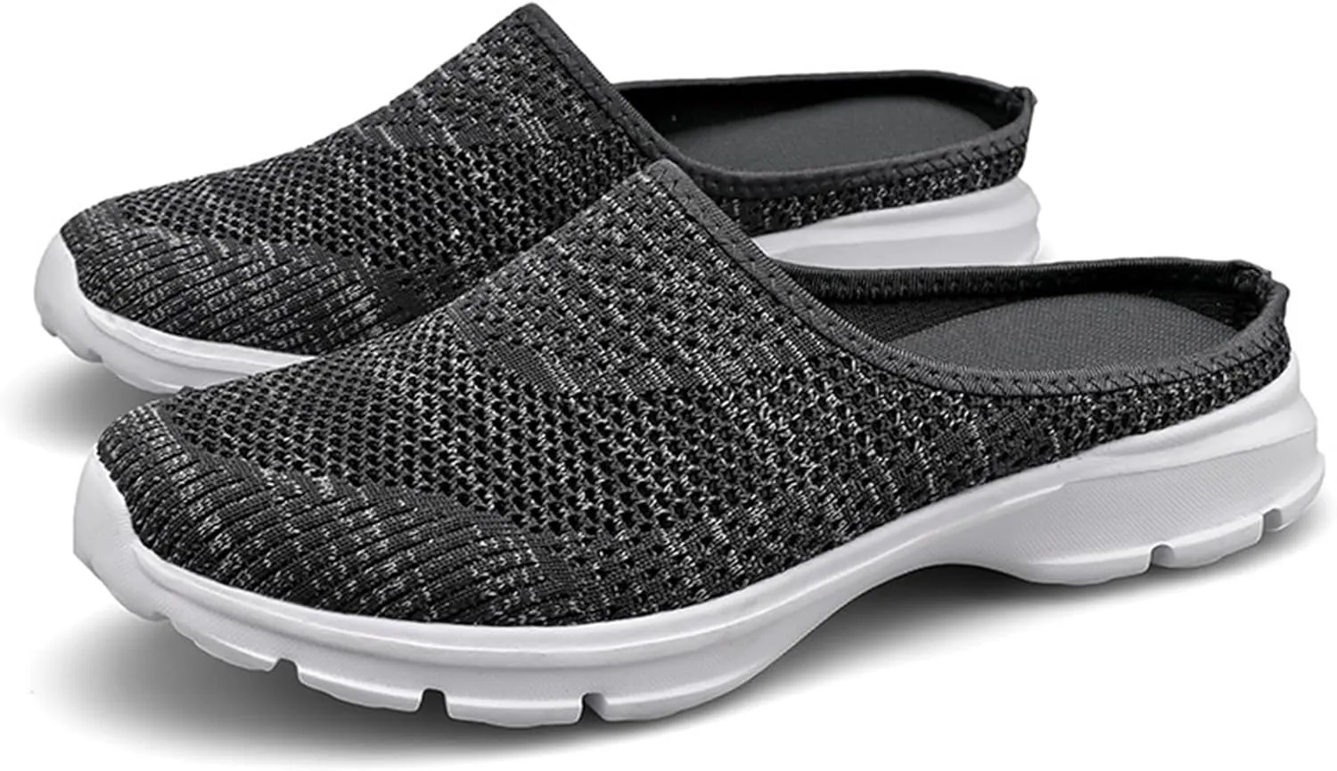 Mules for Women Breathable Mesh Walking Mules Sneakers Comfortable Orthopedic Clogs with Arch-Support Lightweight Summer Slip On Closed Toe Shoes Casual Backless Shoes
