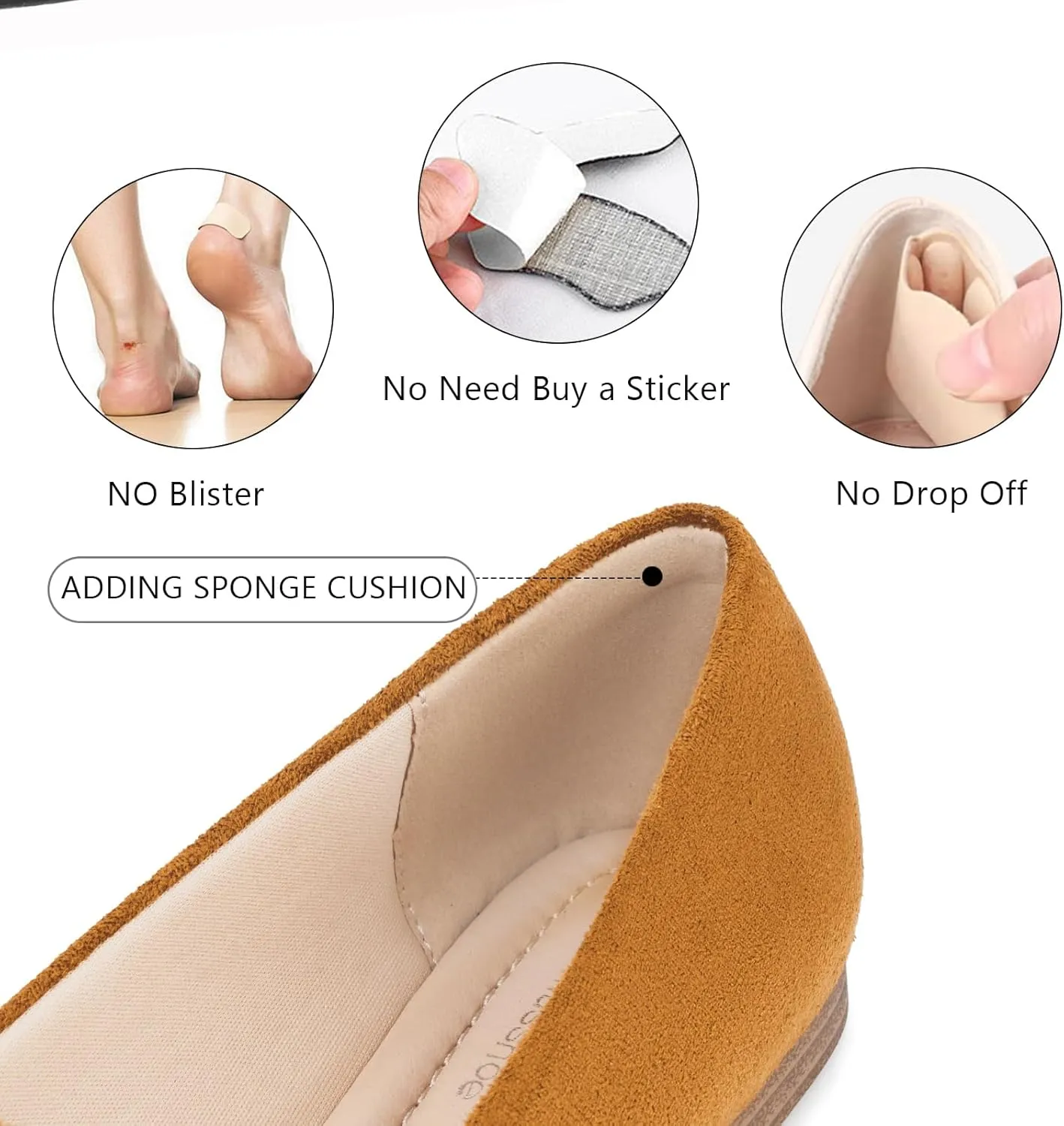 MUSSHOE Flats for Women Comfortable Pointed Toe Slip on Dressy Loafers for Women