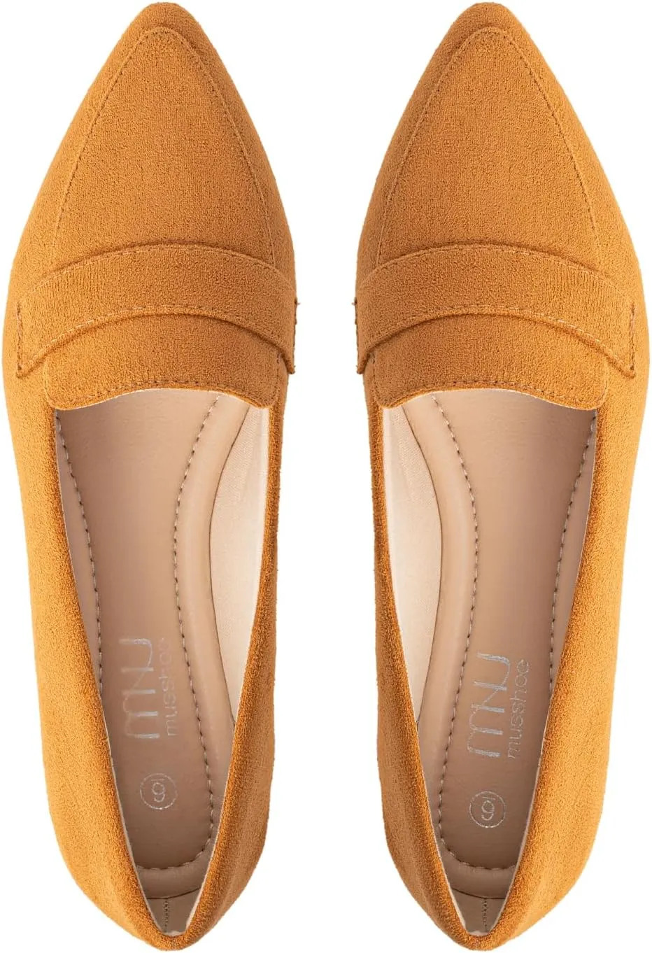 MUSSHOE Flats for Women Comfortable Pointed Toe Slip on Dressy Loafers for Women