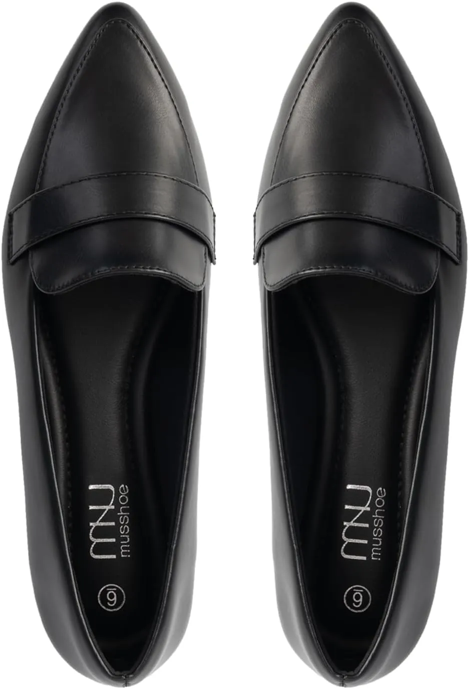 MUSSHOE Flats for Women Comfortable Pointed Toe Slip on Dressy Loafers for Women