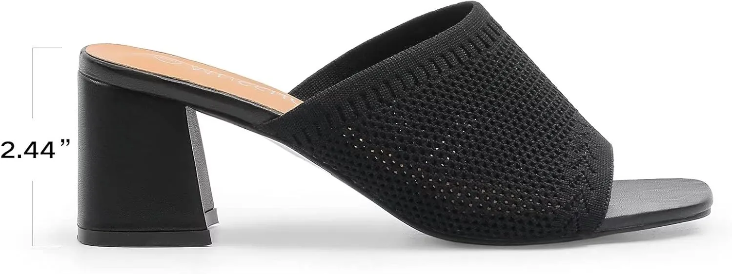 MUSSHOE Low Chunky Heel Sandals Square Toe Breathable Women Sandals