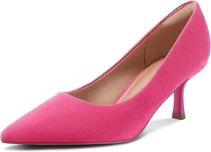 mysoft Kitten Heels for Women Low Heel Pumps 2 Inch Closed Toe Wedding Dress Shoes