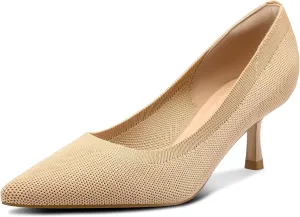 mysoft Kitten Heels for Women Low Heel Pumps 2 Inch Closed Toe Wedding Dress Shoes