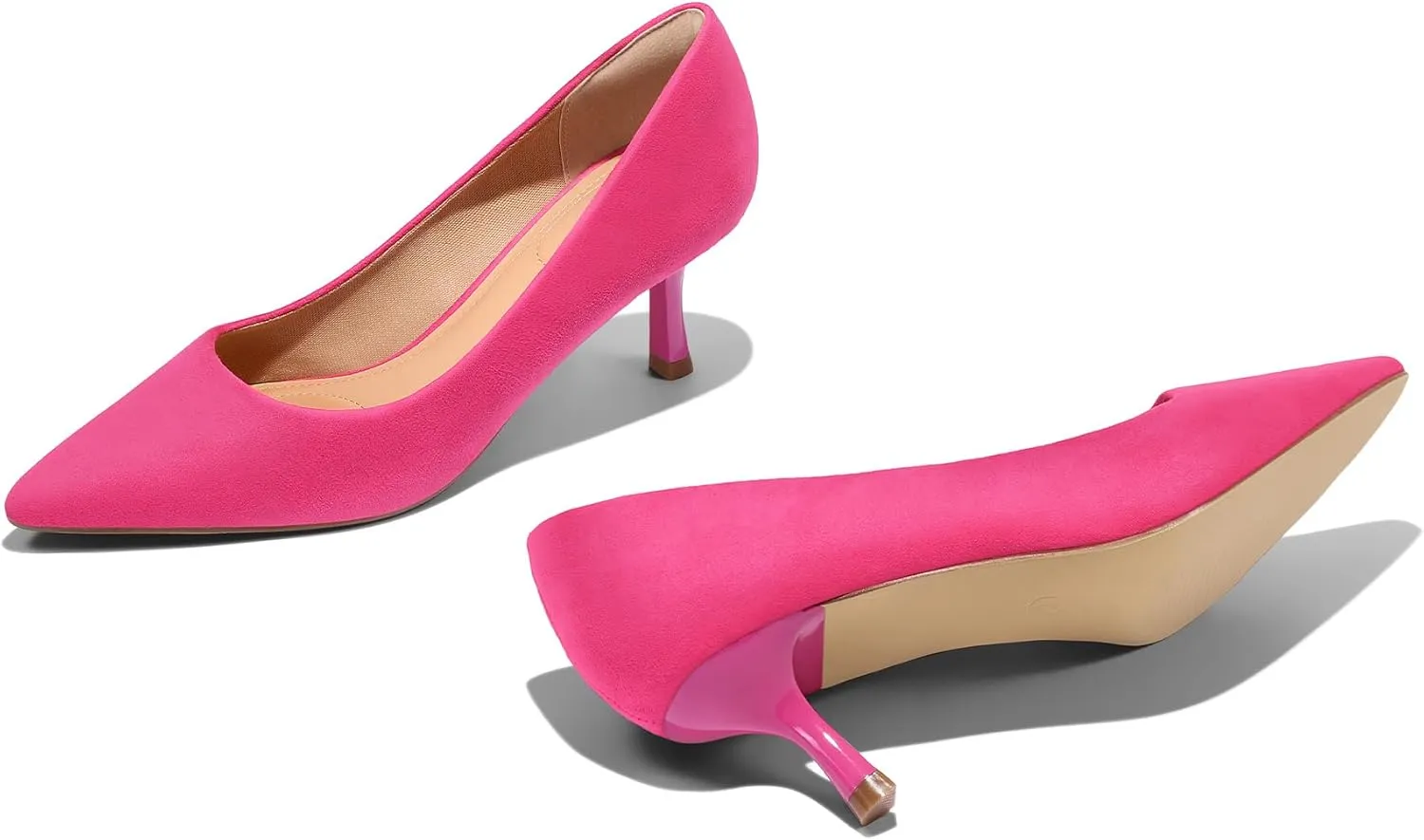 mysoft Kitten Heels for Women Low Heel Pumps 2 Inch Closed Toe Wedding Dress Shoes