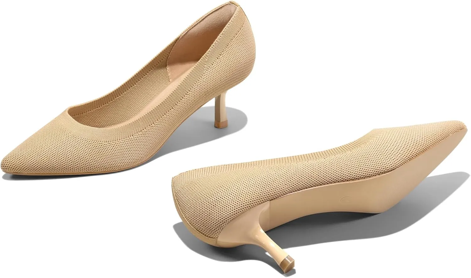 mysoft Kitten Heels for Women Low Heel Pumps 2 Inch Closed Toe Wedding Dress Shoes