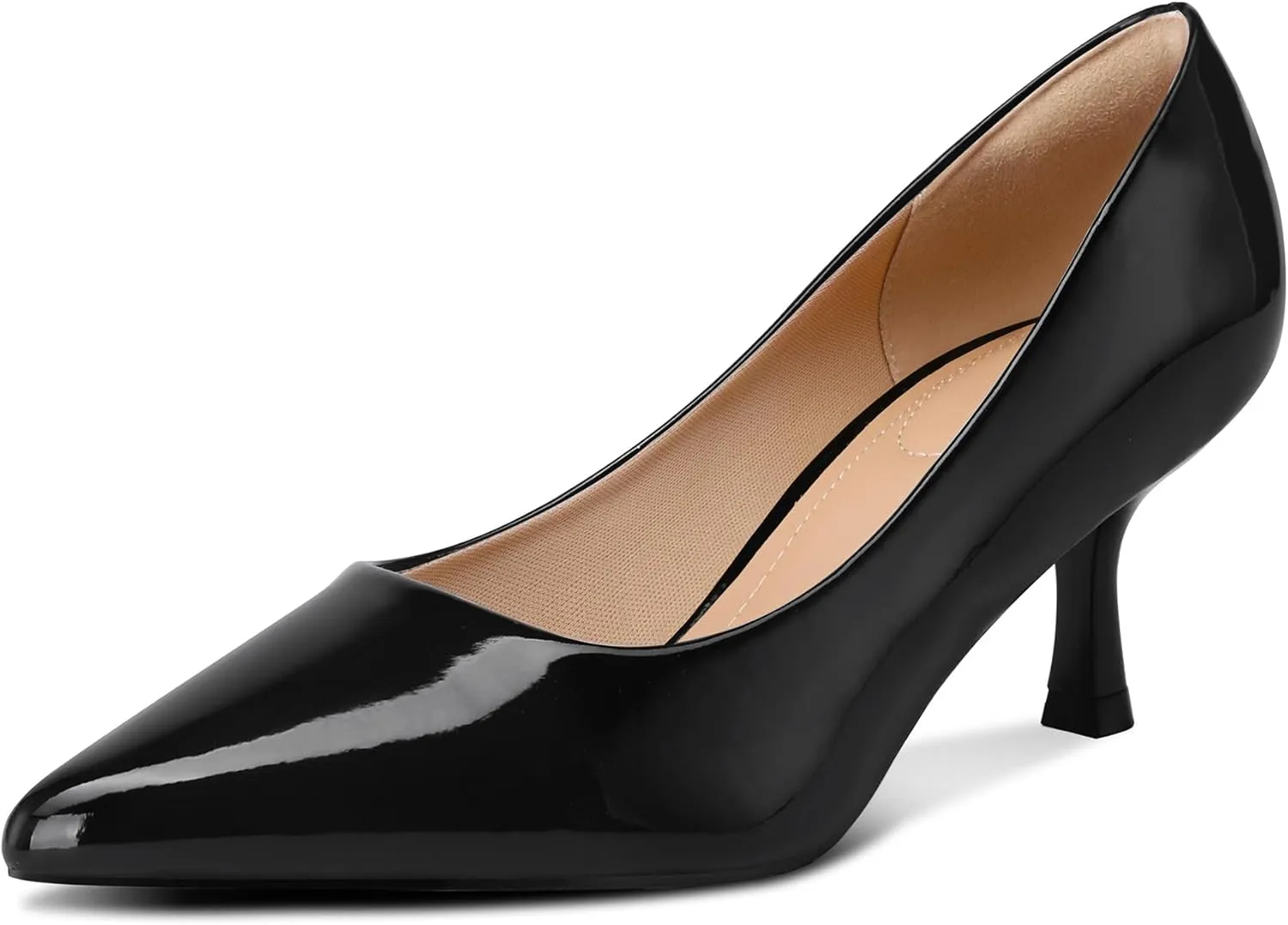 mysoft Women's Pumps 2 inch Kitten Heel Pointed Toe Low Heel Dress Shoes