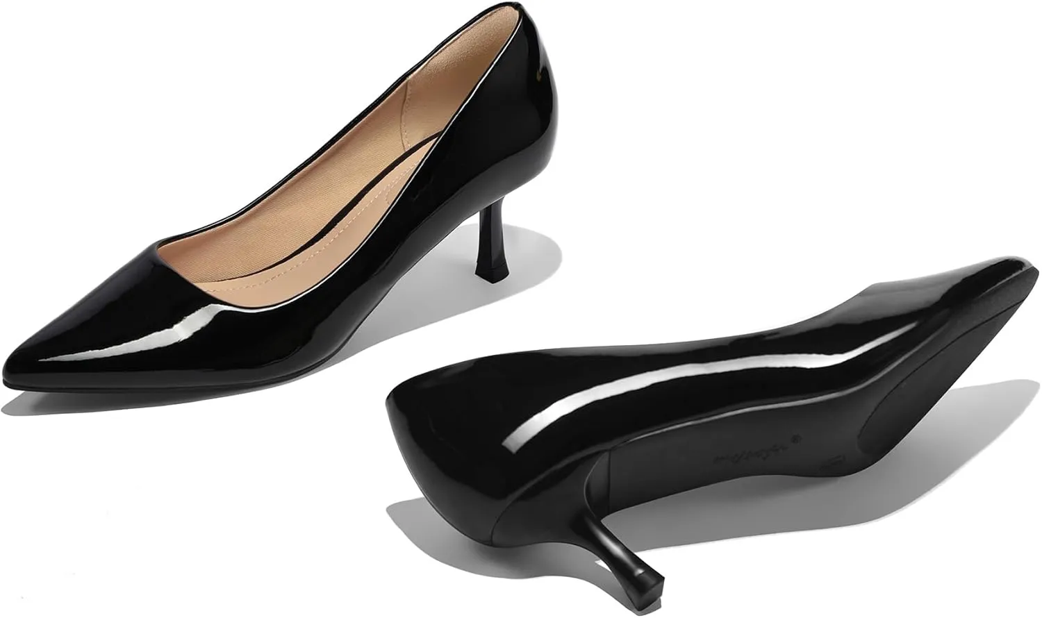 mysoft Women's Pumps 2 inch Kitten Heel Pointed Toe Low Heel Dress Shoes
