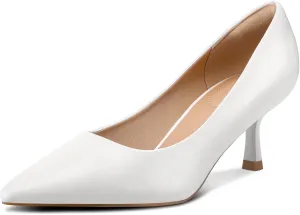 mysoft Women's Pumps 2 inch Kitten Heel Pointed Toe Low Heel Dress Shoes