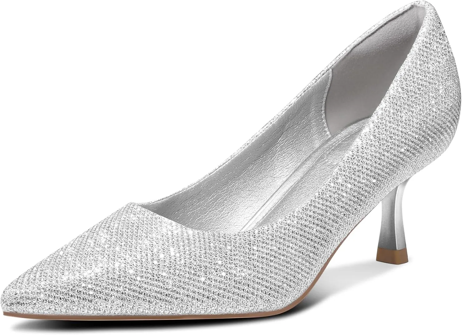 mysoft Women's Pumps 2 inch Kitten Heel Pointed Toe Low Heel Dress Shoes