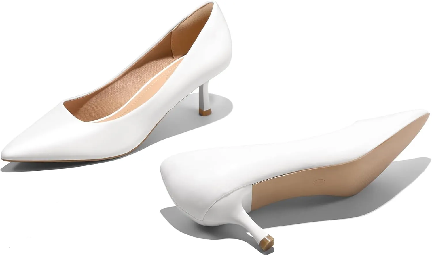 mysoft Women's Pumps 2 inch Kitten Heel Pointed Toe Low Heel Dress Shoes
