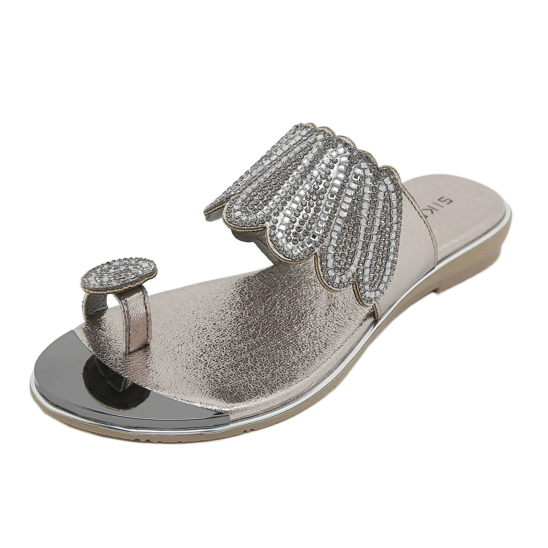 Nanccy Flat Bottom Water Diamond Comfortable Sandals