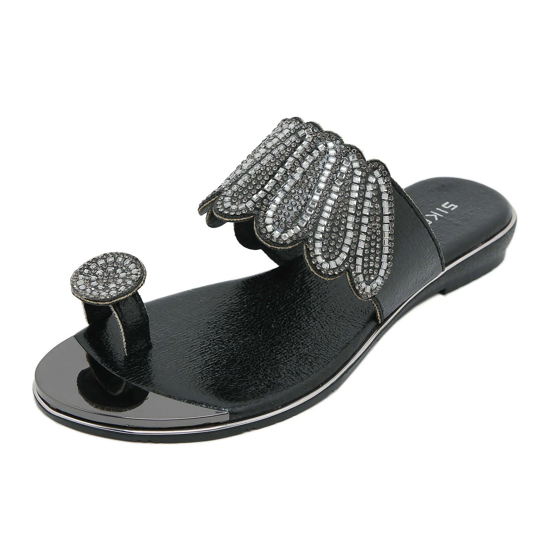 Nanccy Flat Bottom Water Diamond Comfortable Sandals