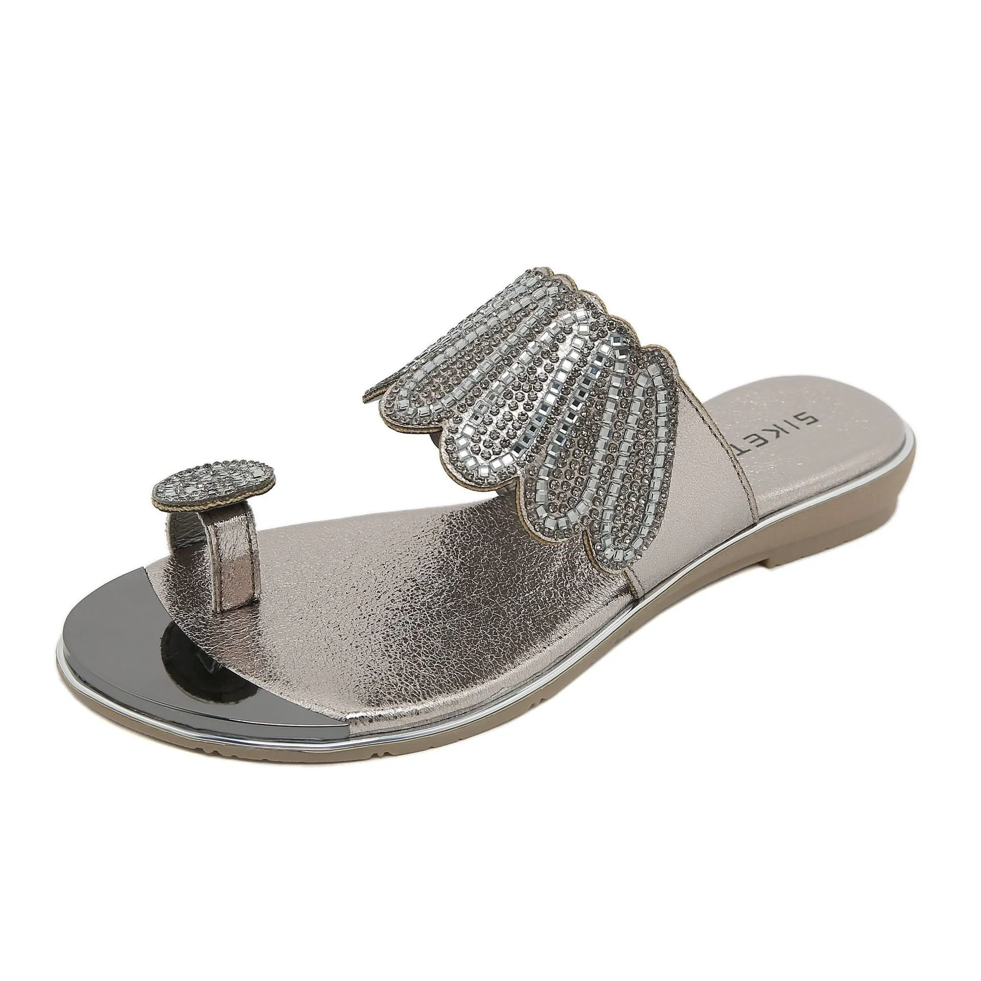 Nanccy Flat Bottom Water Diamond Comfortable Sandals