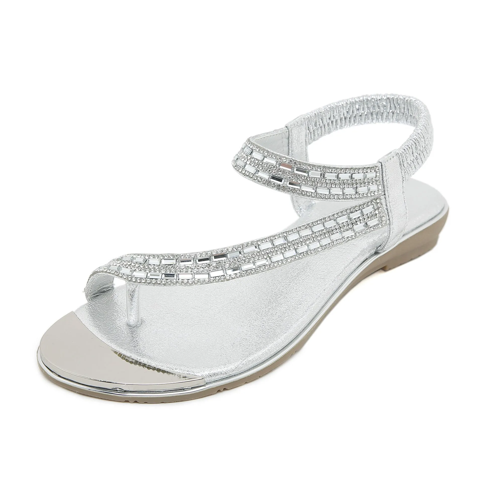 Nanccy Flat Rhinestone Comfortable Versatile Sandals