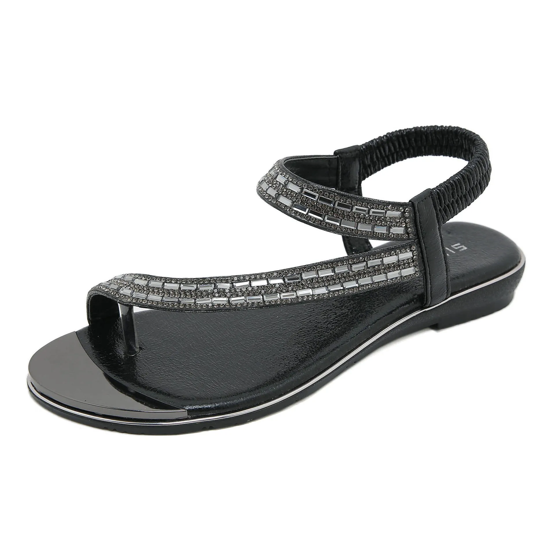 Nanccy Flat Rhinestone Comfortable Versatile Sandals