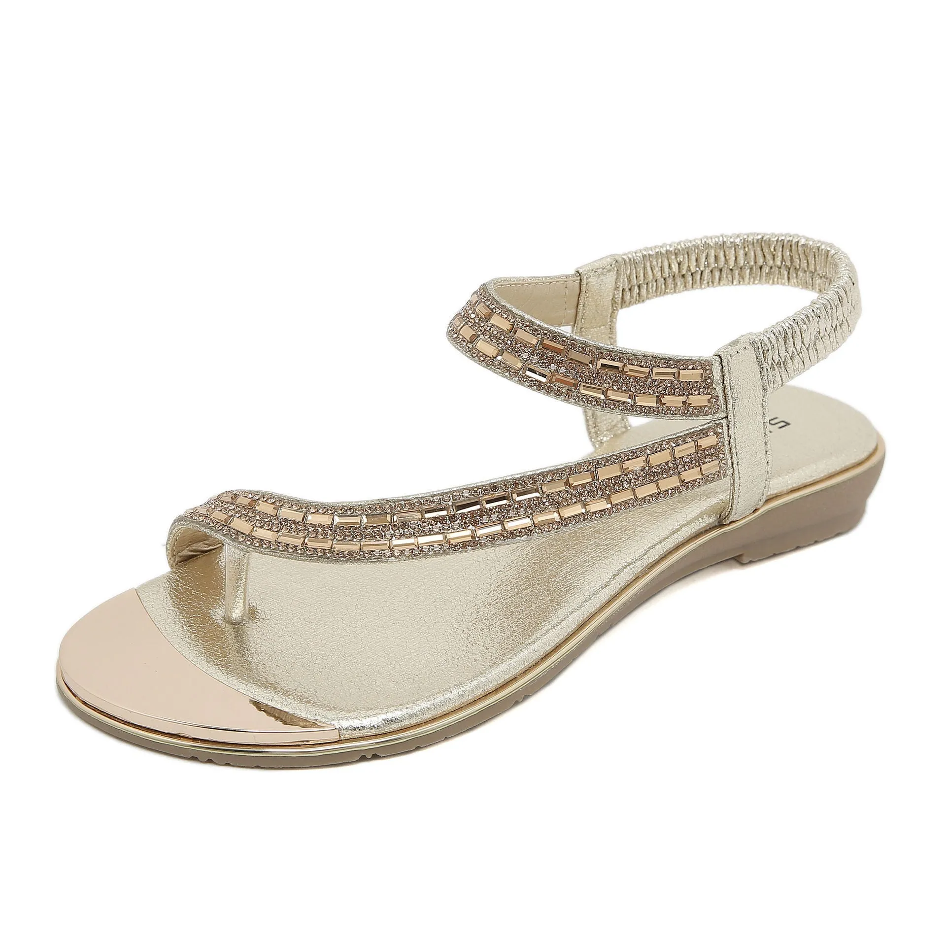 Nanccy Flat Rhinestone Comfortable Versatile Sandals