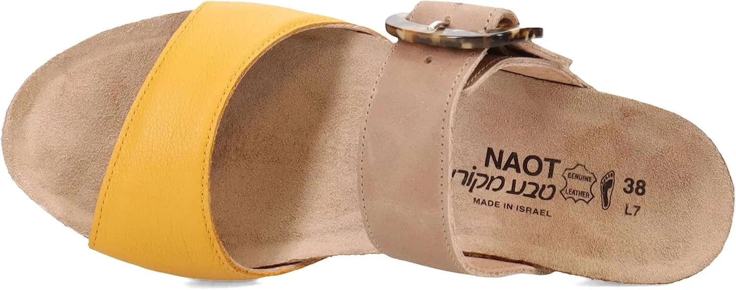 NAOT Footwear Kingdom Women’s Wedge Sandal with Buckle, Cork Footbed, and Arch Support - Adjustable Three-Strap Sandal With Backstrap - Comfort and Support – Lightweight and Perfect for Travel