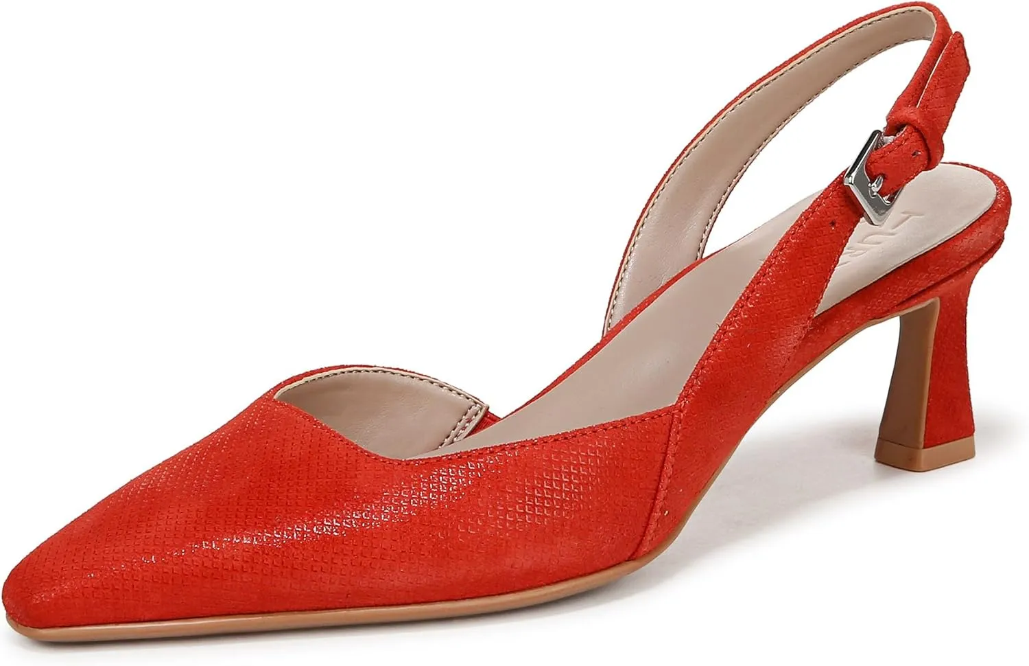 Naturalizer Womens Dalary Pump Red Suede Textured 6.5 M
