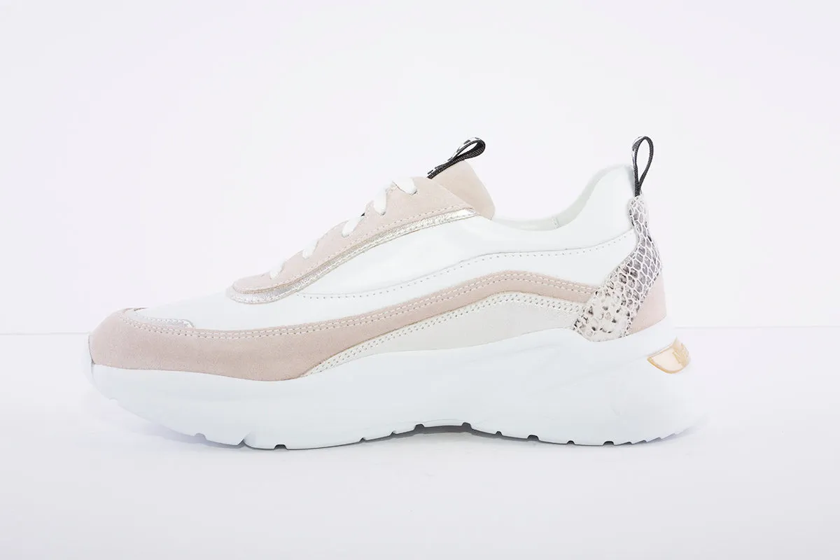 NeroGiardini - Leather & Suede Sneakers - White/Beige