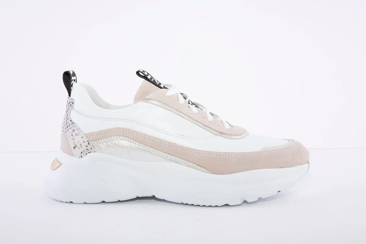 NeroGiardini - Leather & Suede Sneakers - White/Beige